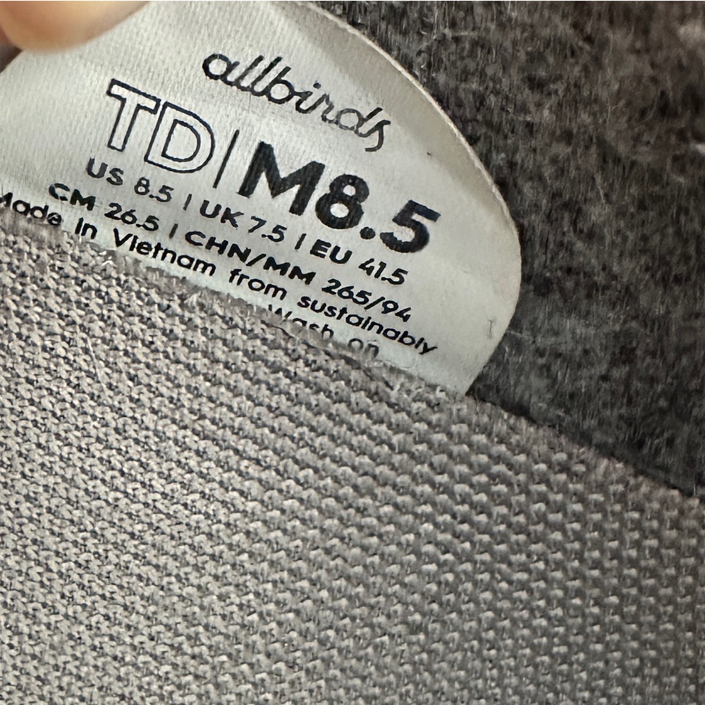 allbirds Men’s Tree Dasher Size 8.5 Light Gray - Picture 4 of 8